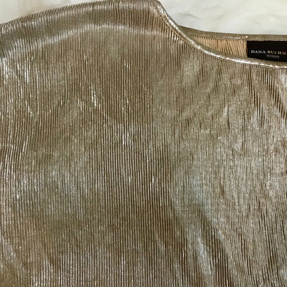 Dana Buchman Plus 2X Gold Champagne Blouse Party - Picture 2 of 8